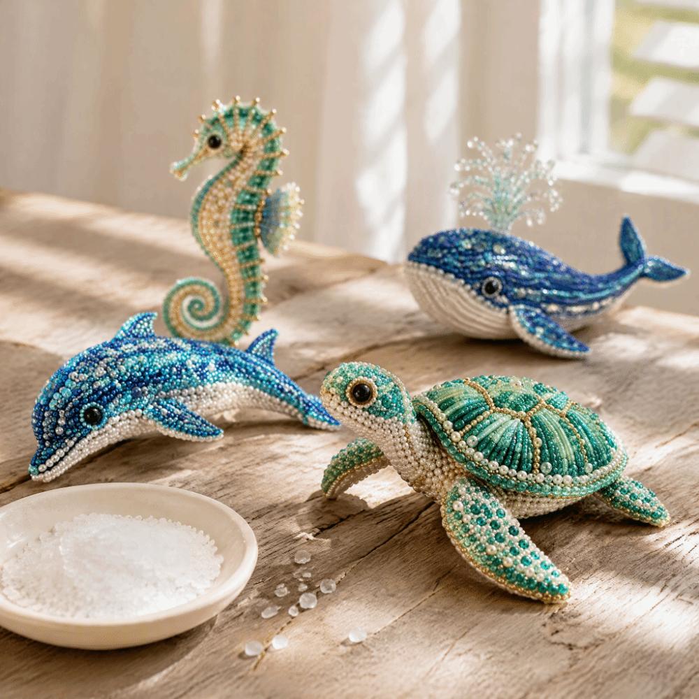 Colorful Beads Bead Craft Kit Animal Shape DIY Beadwork Kit Desktop Display