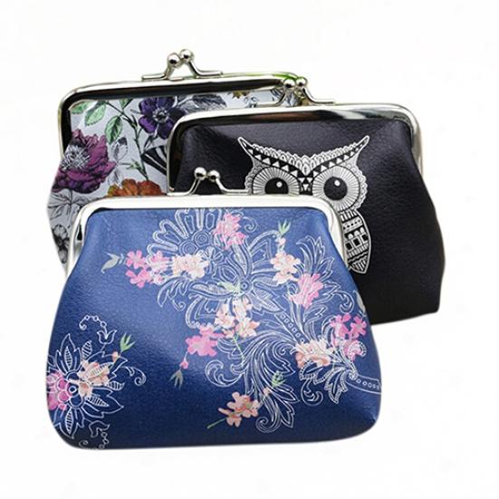 Женский мини-кошелек с птицами и цветами, чехол для монет, клатч, кошелек