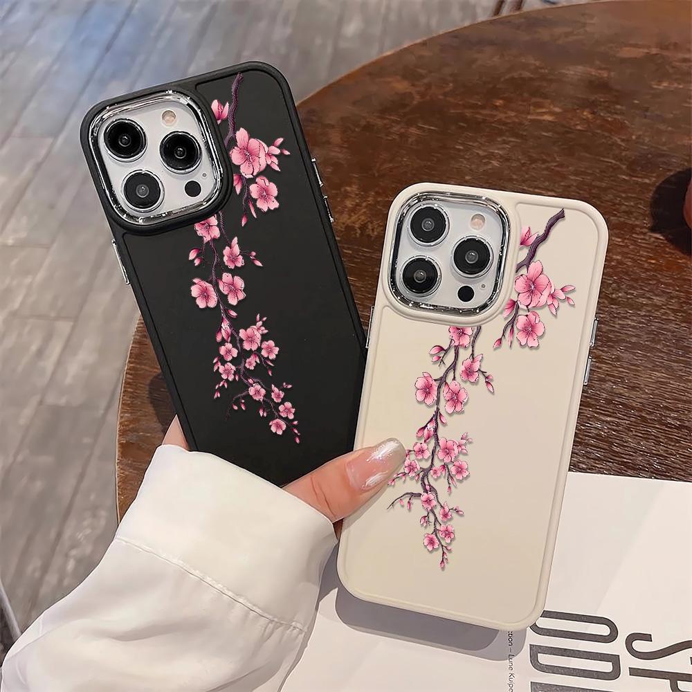 Розовые Цветы Чехол для Телефона Подходит для IPhone 16 15 Plus 14 13 12 11 Pro Max XS XR 7 8 Чехол Cover Funda Для IPhone 16 15 14 Plus