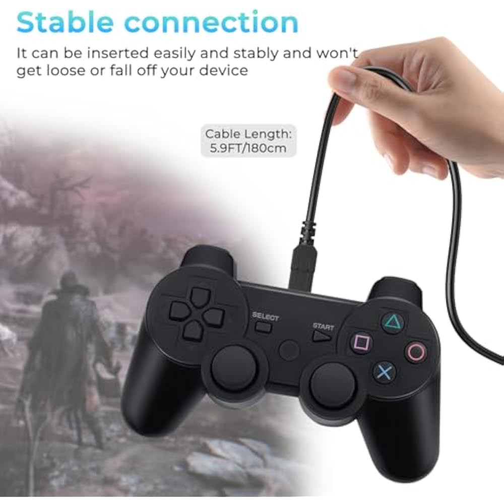 Amzpas 1.8M Charging Cable USB 2.0 Type A to Mini B Cable for PS3 Controller Charger, Mini USB Da...