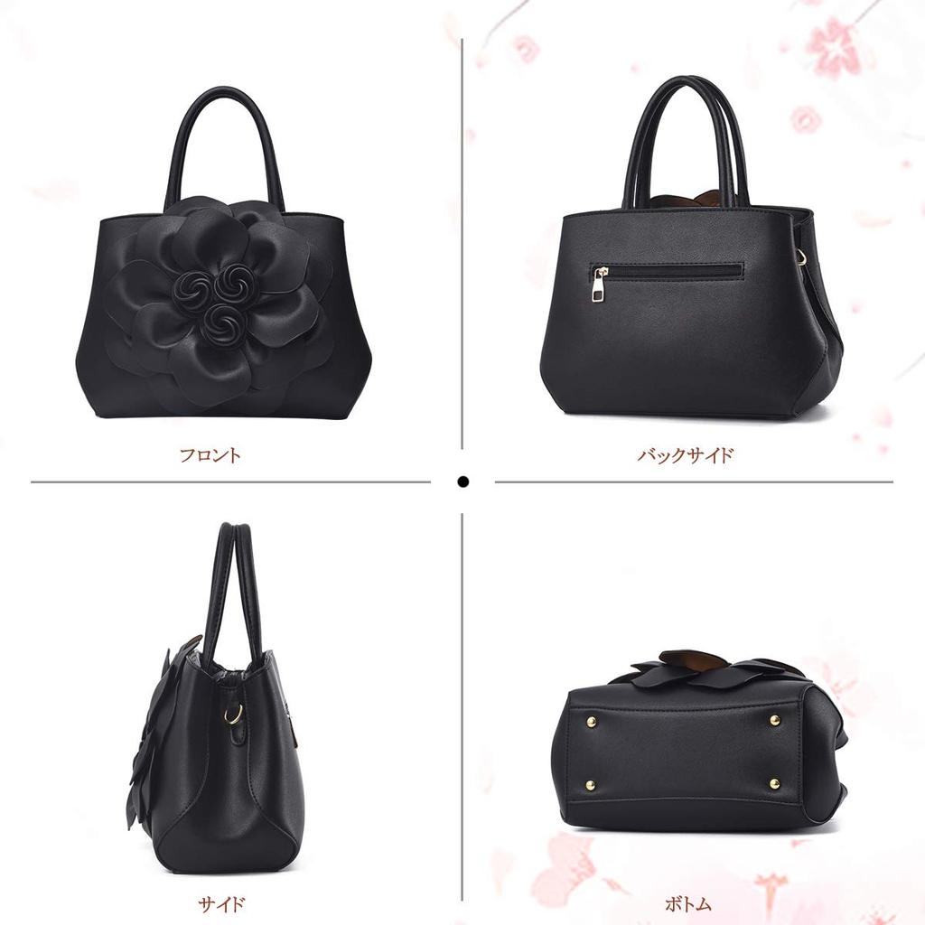 NICOLE & DORIS Women's 3D Flower Handbag, 2-Way Shoulder Bag, Waterproof, with Studs, Delicate and Elegant Design, Stylish and Cute PU Leather