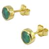 [P4074] - Golden Green 'Heaven' Silver Earrings - 6 Mm