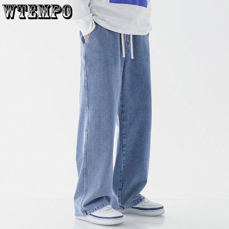 Мужские джинсы, летние новые тонкие прямые брюки, свободные брюки с широкими штанинами, повседневные длинные брюки
