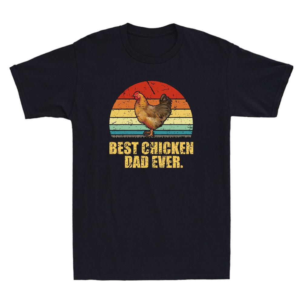 Best Chicken Dad Ever Funny Farmers Gift Vintage Unisexs Tshirt Fathers Gift Tee