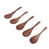 5Pcs Handmade Japanese  Wooden Soup Spoons 6 Inch Long Wooden Spoons for Coffee Tea Drinks