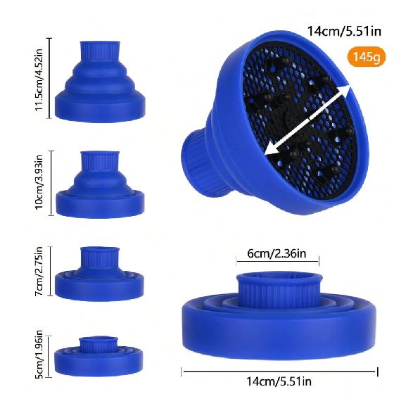 1pc Universal Silicone Hair Dryer Diffuser Cover Adjustable Heat-Resistant Accessory Used to Define Curly and Frizzy Control Mass Air Flow 3