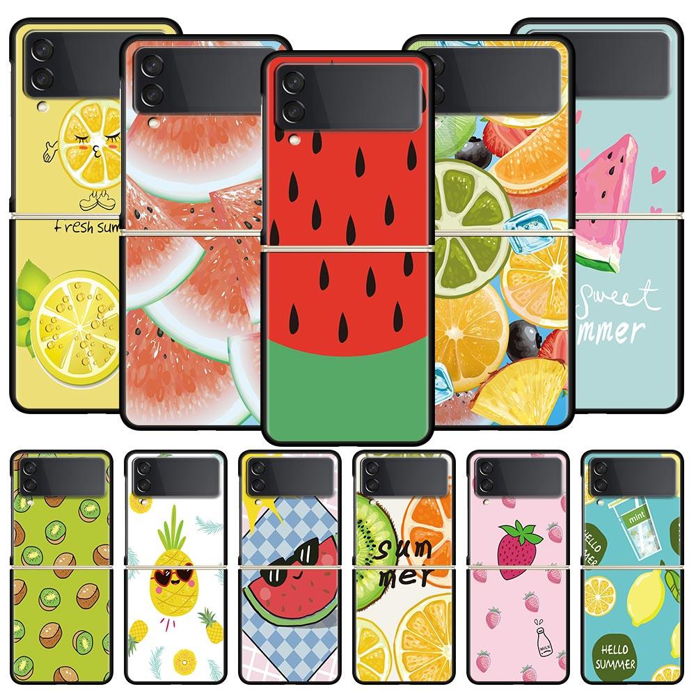 Летний Фруктовый Чехол Арбуз для Телефона Samsung Galaxy Z Flip3 Flip4 Flip5 Чехол-Оболочка для Z Flip 3 4 5 6 7 Жесткая Складная Крышка