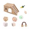 Набор деревянных аксессуаров для хомяка, 11 шт., игрушки для грызения мелких животных с лабиринтом, деревянный домик для среды обитания хомяка, аксессуары для клетки морской свинки и крысы