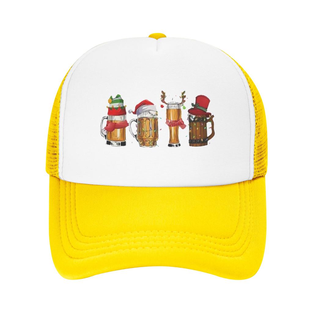 Gothic Merry Christmas Beers Santa Camping Mesh Baseball Caps Women Printing FeUnisex Beach Dad Hat Snapback Cap