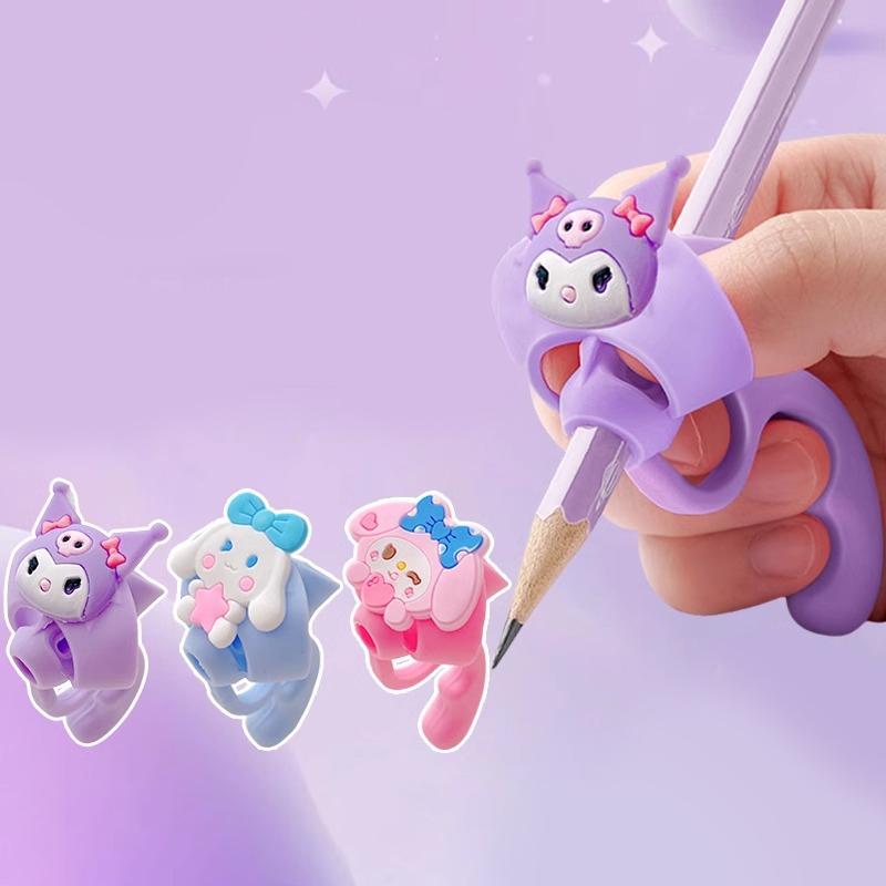 Силиконовые ручки для карандашей для детей, держатель для карандашей для письма, пять фиксированных пальцев, ручка для коррекции осанки при письме