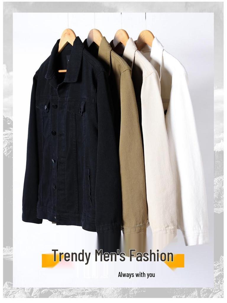 Мужская повседневная джинсовая куртка свободного кроя 2025 - модный корейский стиль для весны и осени