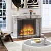 Spark Guard for Fireplaces, Elegant Spark Catcher, Foldable, Coated, Black, 135 x 85 cm