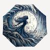 1pc Ocean Waves Auto Open/Close Umbrella, Portable Folding Umbrella for Travel, Themed Events,