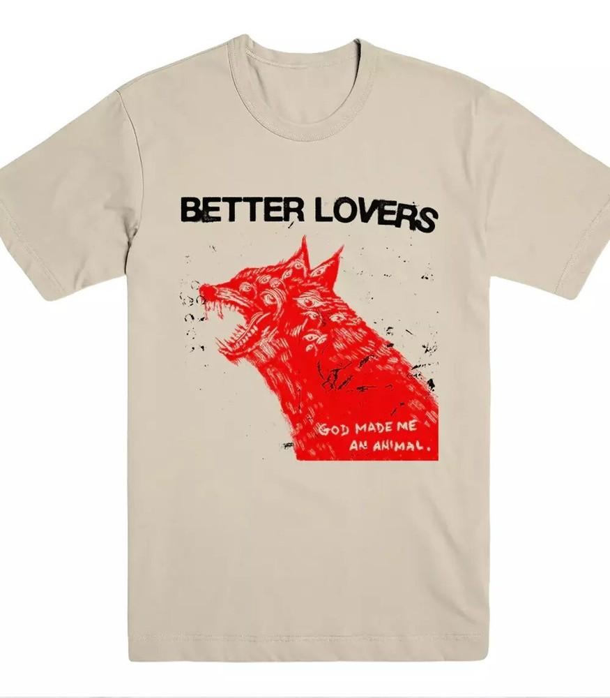 Better Lovers Футболка 'god made me an animal' Унисекс Футболка Все размеры S-5XL Бежевая Унисекс Футболка
