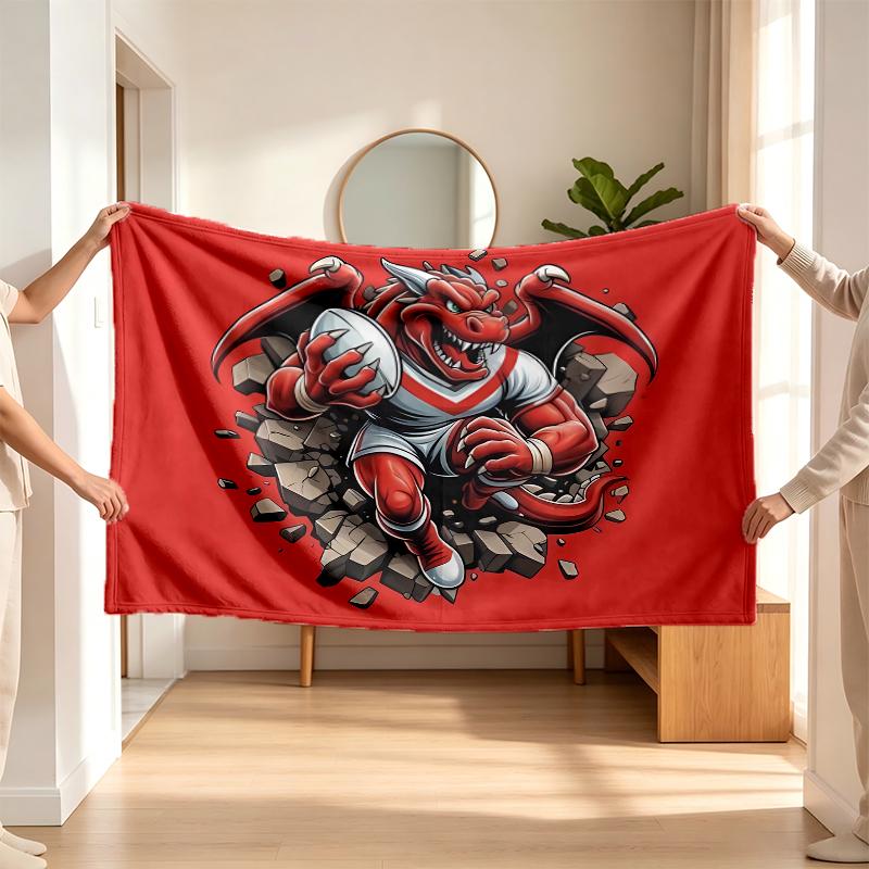 St George Illawarra Dragons (5) Flannel blanket a soft accent for the bedroom and living room and a cozy home gift