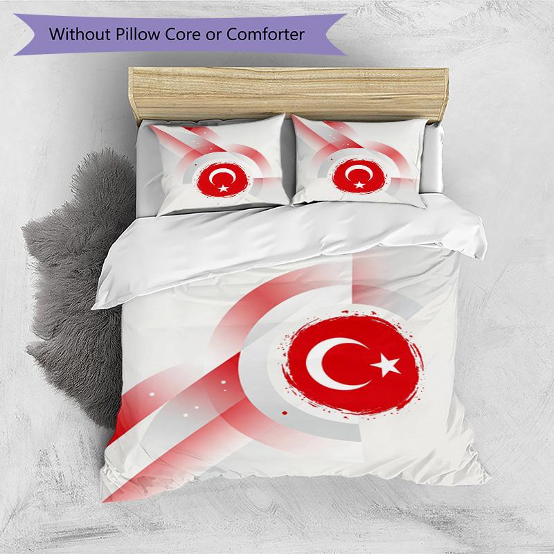 Turkey Football Printed Bedding 3 Piece Set Cozy Breathable Bed Cover Set as Housewarming Holiday Gift