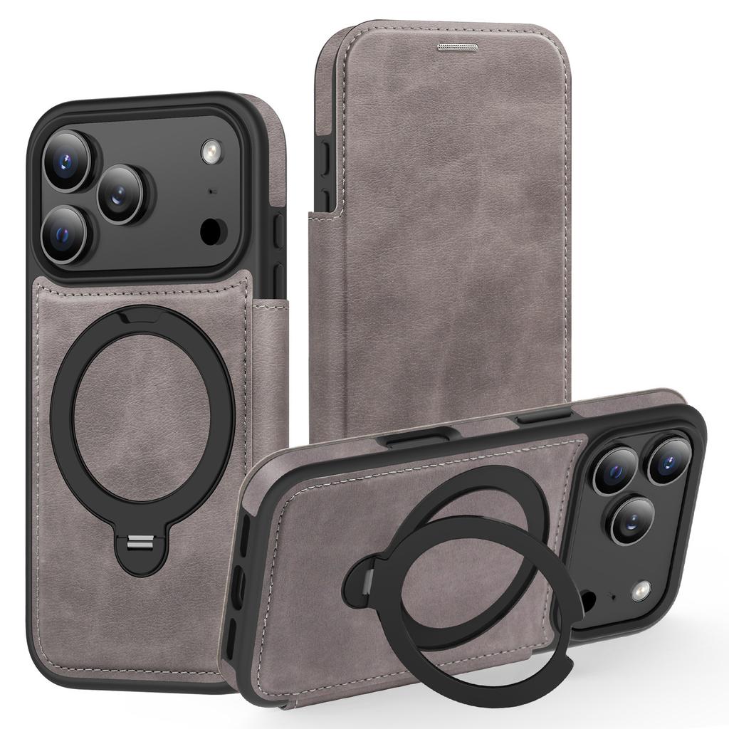 Подходит для iPhone17 ProMax Магнитный чехол для мобильного телефона с защелкой Вращающийся кронштейн Apple 16 Чехол-книжка из кожи Защита 15