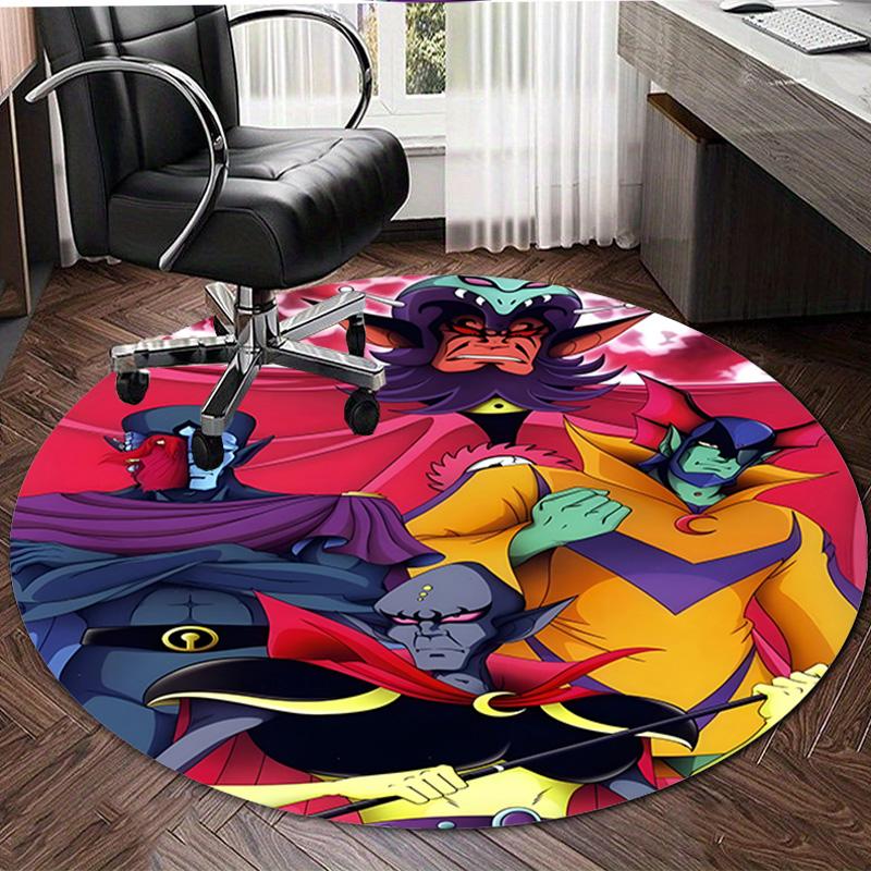 1pc UFO Robot Grendizer6 Print Round Carpet Chair Round Carpet Suitable for Bedroom Living Room Home Decorative Carpet