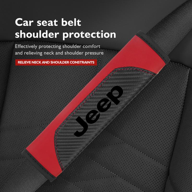 AIB3 For Jeep Seat Belt Cover Car Styling Cotton Safety Shoulder Protector Auto Accessories Cherokee Patriot Liberty Wrangler JK JL