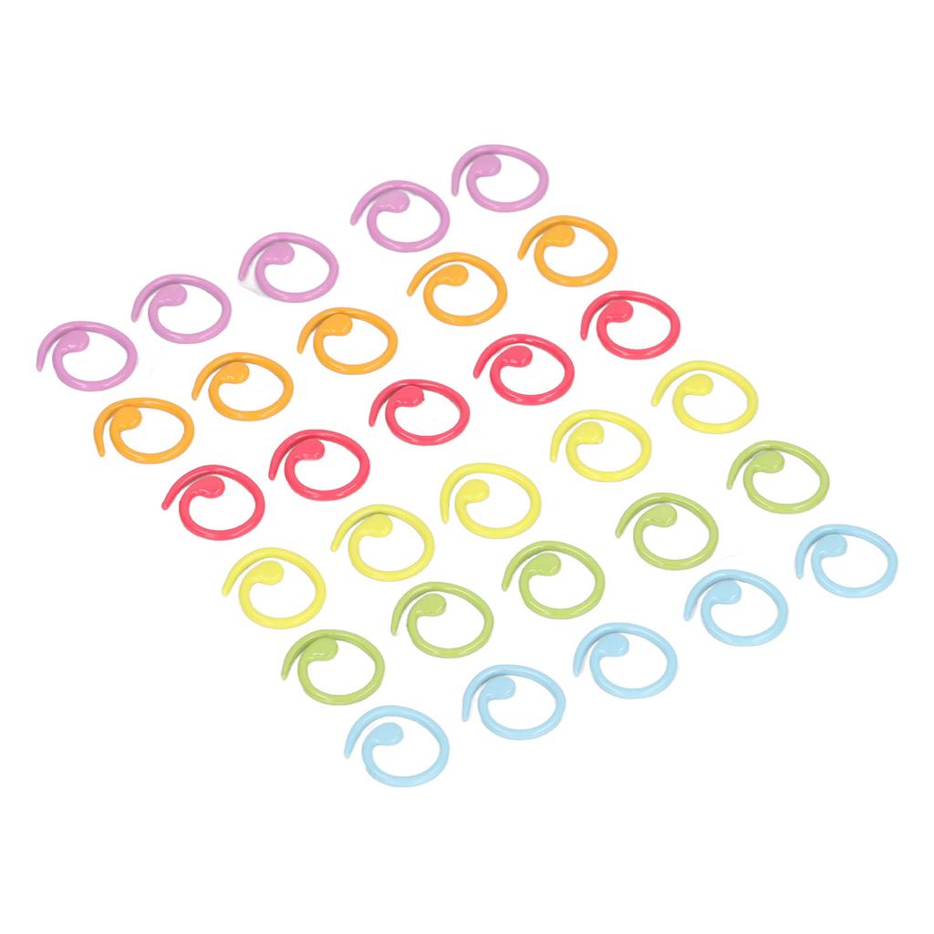 30pcs Knitting Stitch Rings DIY Colorful Stitch Marker Ring Knitting Crochet Markers for Knitting