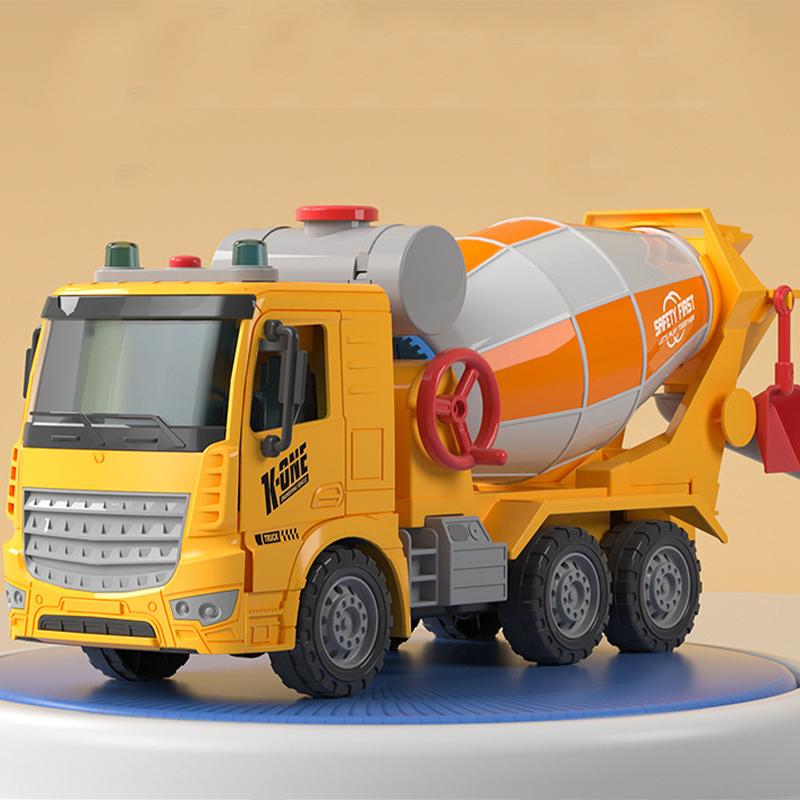 Children's Inertia Engineering Nehicle Cement Mixing And Discharging Boy Sound And light Concrete Set Toy Car Gift