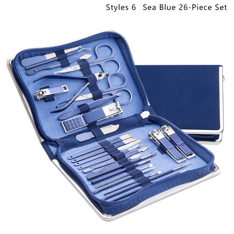 7/9/10/12/16/18/22/26 шт. набор ножей для ногтей из нержавеющей стали, косметический набор, сумка на молнии, маникюрный нож, строгальный станок, плоскогубцы для ногтей, маникюрные инструменты