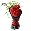 Anatomical Heart Planter Hand Holding Human Organ Vase, Gothic Shaped Halloween Home Decor Spooky Desktop Flower Pot for Living Room Dining
