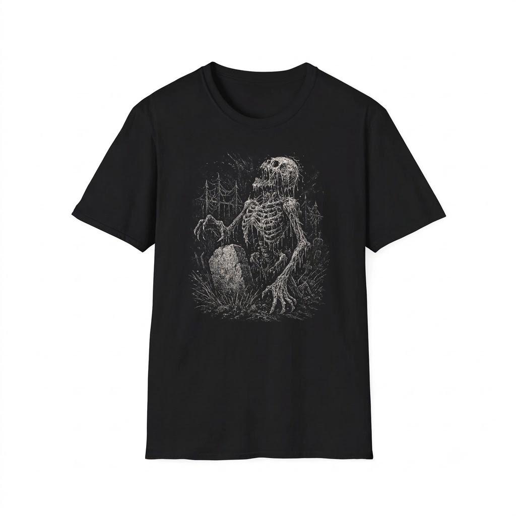 Футболка Zombie Skeleton Undead Horror Grave Goth Alt Alternative Art