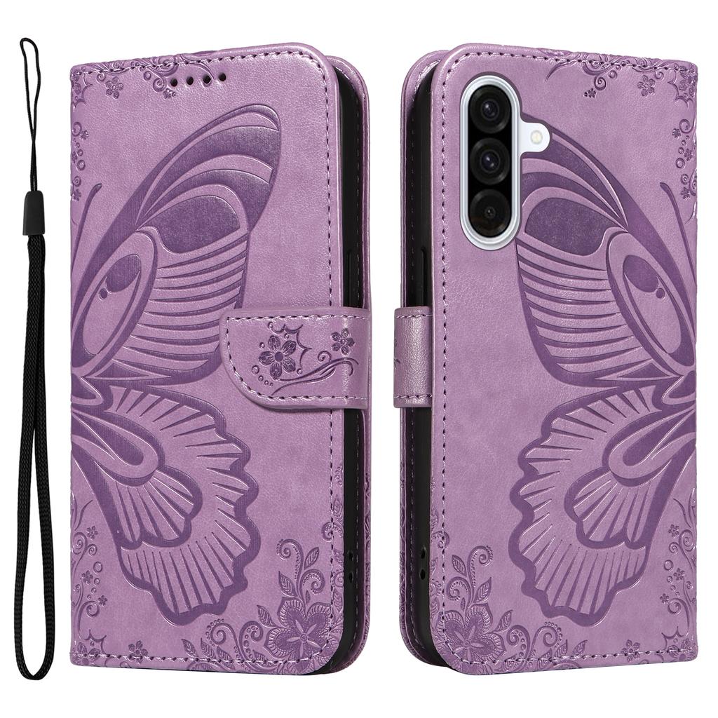 Чехол для Samsung Galaxy A56 5G с рисунком бабочки, из ПУ кожи, откидной