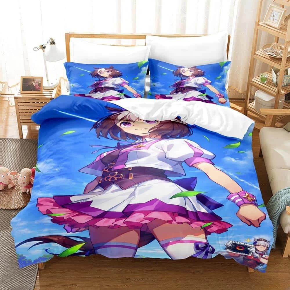 3D Kawii Girls Uma Musume Pretty Derby комплект постельного белья Single Twin Full Queen King Size комплект постельного белья для взрослых и детей, пододеяльники