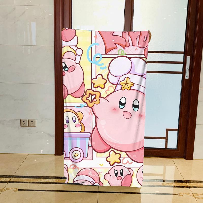 Kirby Cartoon Children's Bath & Beach Towels - Absorbent Couple Set