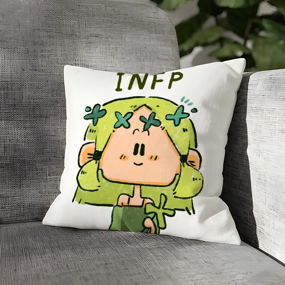 Чехол для подушки с персонажами из аниме по MBTI Льняные чехлы для подушек Чехлы для подушек Чехлы для диванных подушек Декор для дома