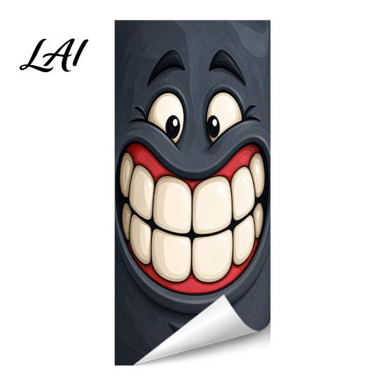 Holiday Trash Can Party Decorations Funny Cartoon Sticker Cute Big Eye Expression Decorative Removable PVC Stickers for Recycling Bins Adhesive