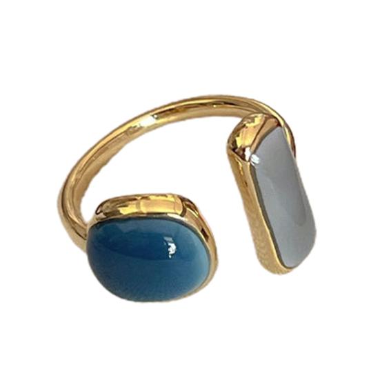 Кольцо на палец, регулируемое ювелирное изделие, изысканное анти-выцветание, геометрическое кольцо в японском стиле