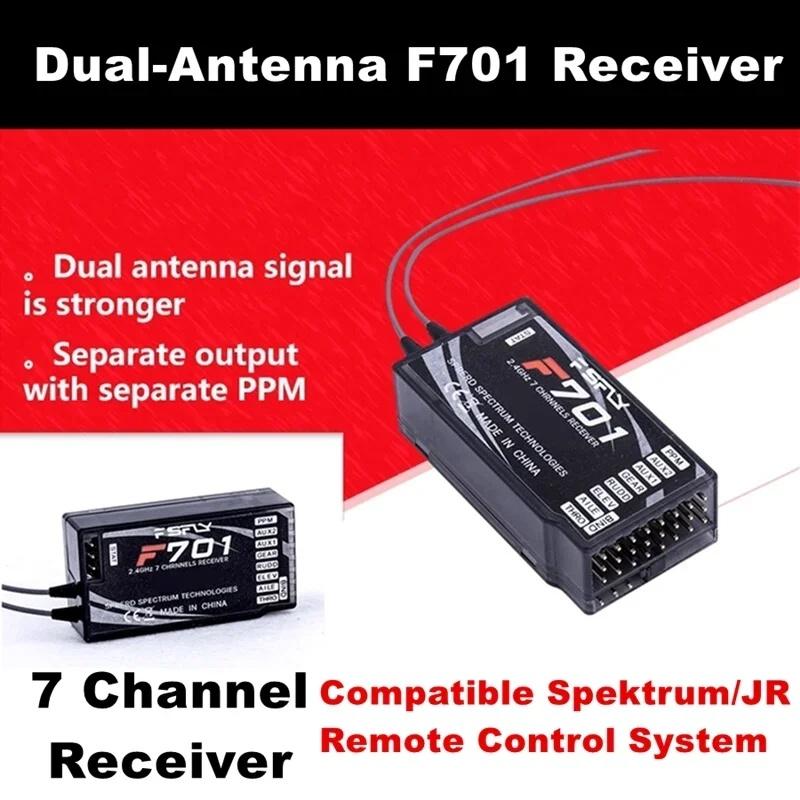 F701 7CH 2.4GHz RC Receiver PPM Output Dual Antenna for Spektrum NX8 NX10 DX8 DX7 DEVO10 Radio JR Compatible with AR7000