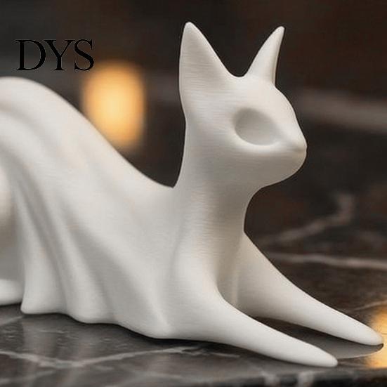 Прочный Декоративный Элемент для Стола 3D Печатный Кот-Призрак Друг, Милая Фигурка Китти на Хэллоуин для Маленькой Книжной Полки, Статуэтки для Полки в Офисе, Жутковатый