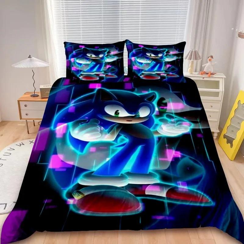 Anime Sonic 3D Bedding Set Game Character Duvet Cover Soft Bed Linen Bedroom Decor Gift for Teens All Sizes