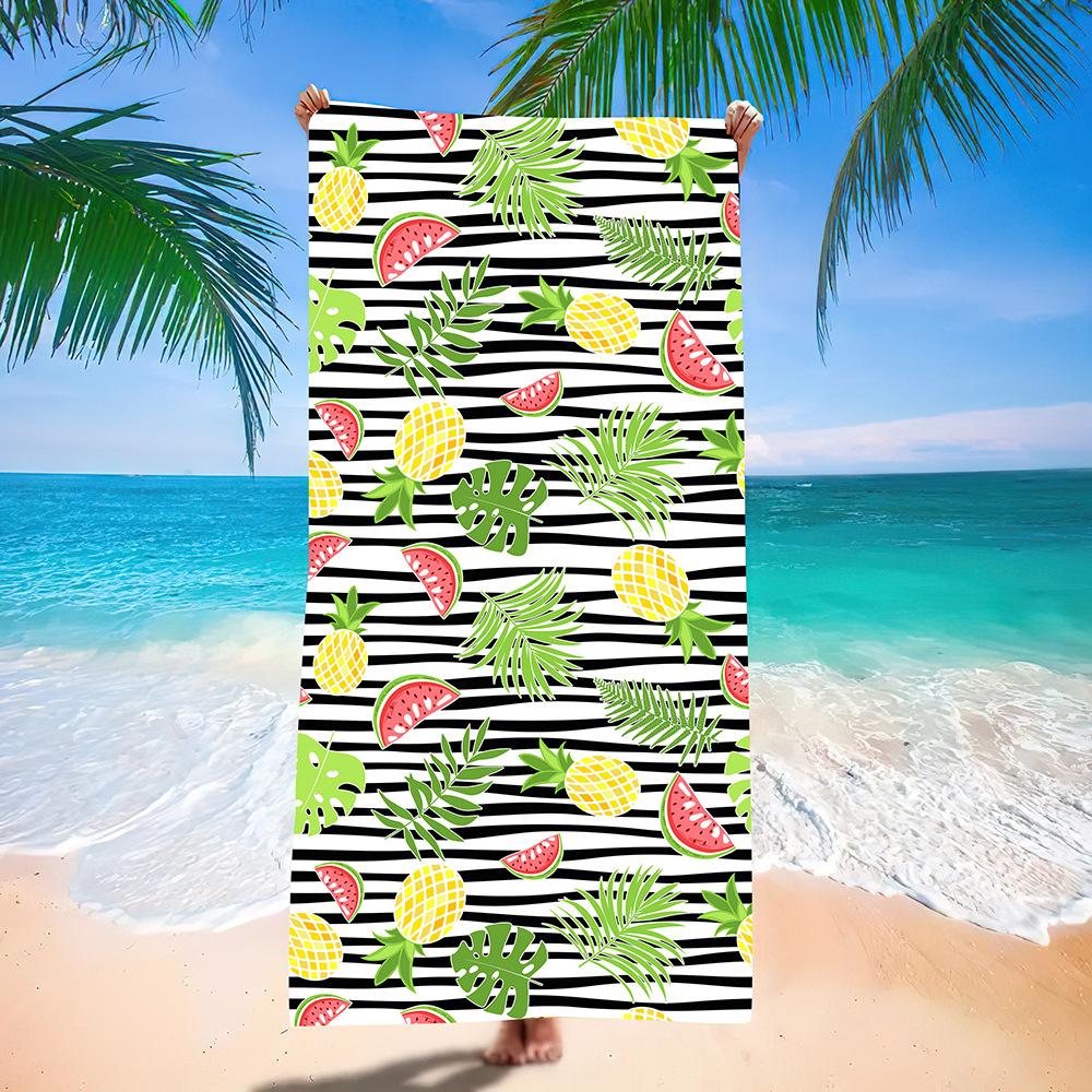 Microfiber Beach Towel Digital Printing Quick-Drying Double-Sided Velvet Class A Large Bath Towel Plus Towel