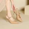 Summer New Pointed High Heels Women's Stiletto One-word Bag Head Sandals Daily Versatile Rear Empty Sandals