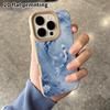 Phone Case: 2D flat lambskin suitable for iPhone 18 17 16 15 14 13 Pro, blue and white koi, Christmas and Halloween gifts