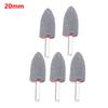 5PCS 6mm Round Shank Grinding Heads Brown Corundum Material Cylindrical and Conical for Metal Wood Bearings and Gemstone Use