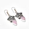 Pink Chalcedony Gemstone Handmade 925 Silver Plated Jewelry Earring 1.89"