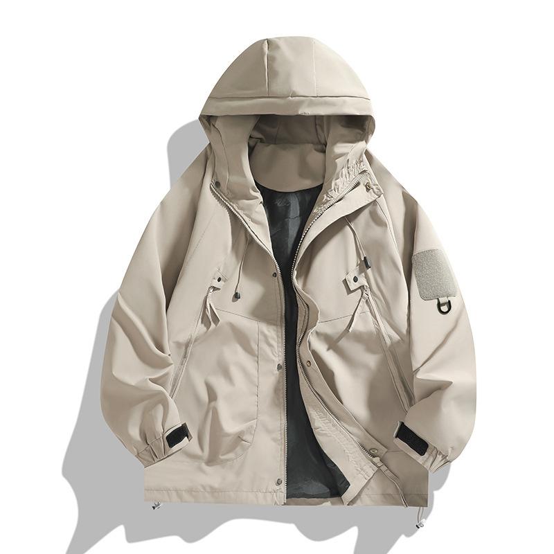 Men's Autumn Men's Tooling Jacket Fashion Casual Men's Loose Hooded Functional Autumn Clothes