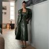 Women's PU Leather Suit Coat Dresses Set Vintage Solid Lapel Long Sleeve Jackets Fashioh Sleeveless Slim Fit Dress Outfits
