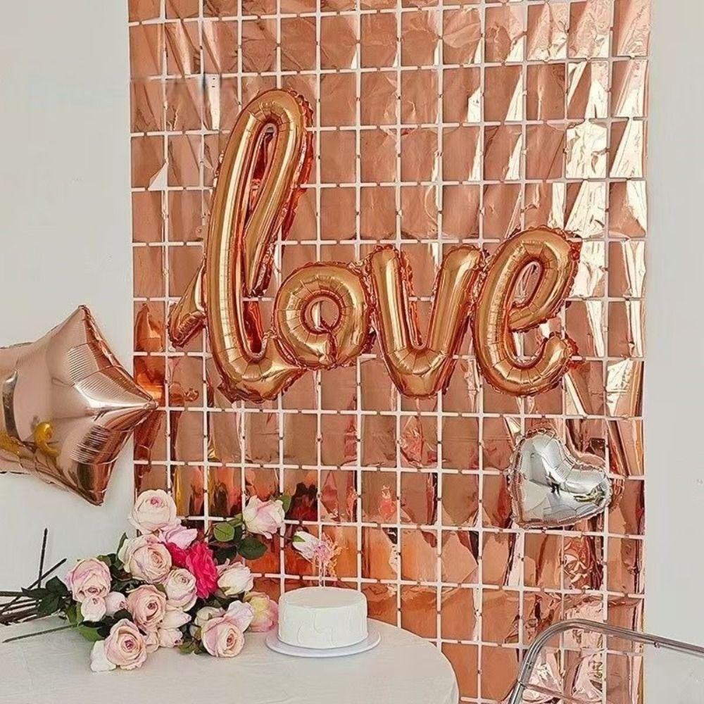 Square Shape Sequin Backdrop Glitter Sequins Wall Background Curtain Luxury Design Sparkling Effect Event Decor Wall Birthdays