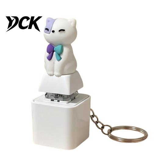 Animal Button Fidget Toy 1/2Pcs Keyboard Keychain, Rechargeable Goat Cat Finger Clicker Stress Relief with LED Light Sound, Push Decompression