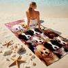 1PC Custom Name Royal Puppies Portrait Beach Towel Highly Absorbent And Sand-Resistant Towel for Swimming, Pool, Yoga, And Travel Lightweight