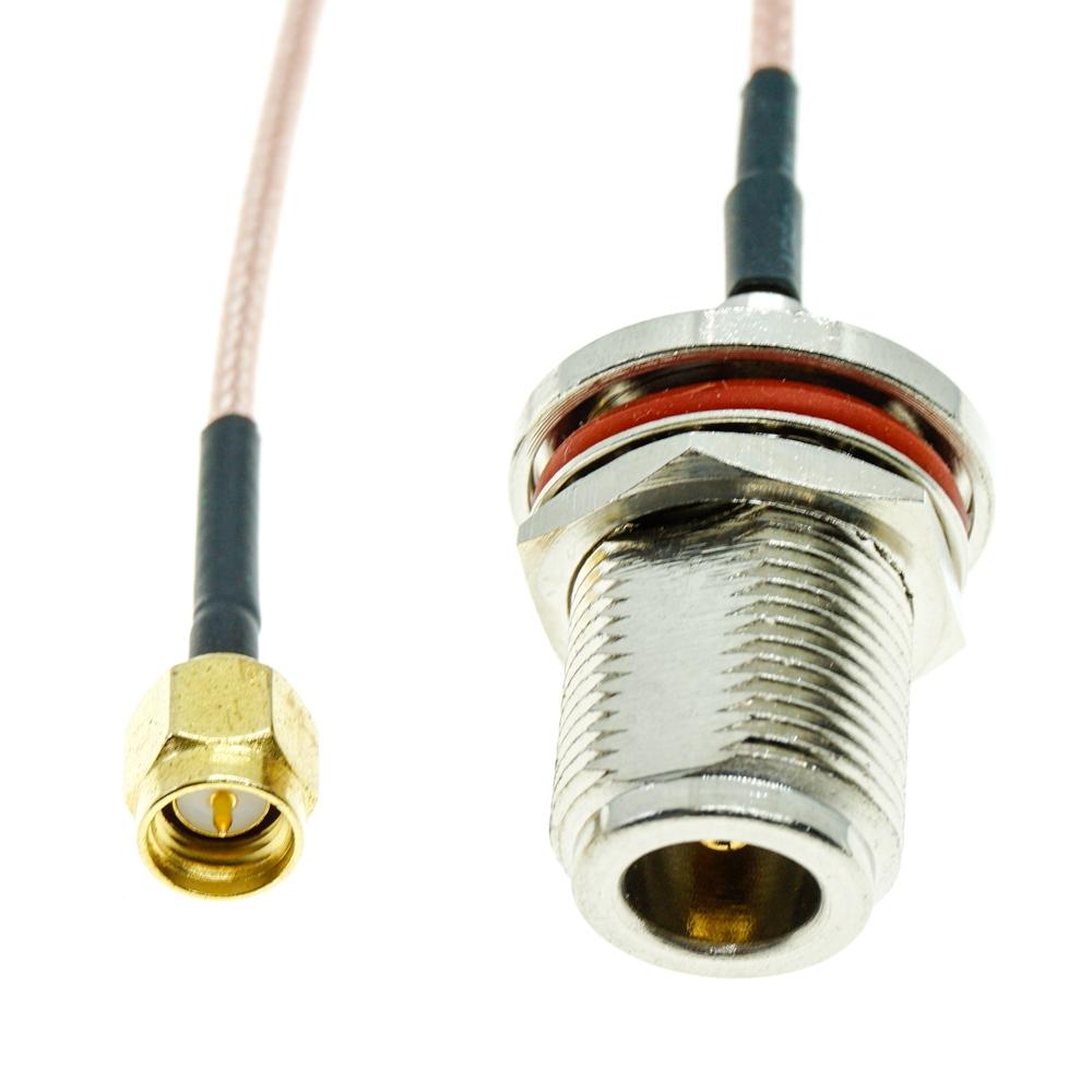SMA Male to N Female Bulkhead Connector Crimp RF Coaxial Coaxi WiFi Extension wire jumper pigtail cable RG316 Plug Connectors 4