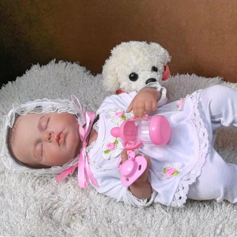 KEIUMI 20-дюймовая полностью силиконовая виниловая кукла реборн с кровеносными сосудами, модная детская кукла-сопровождающая, спящая Bebe Reborn
