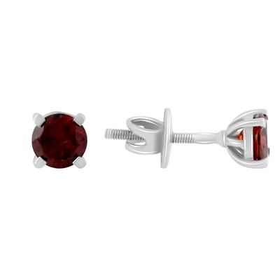 Серебряные серьги с натуральным гранатом 1.277ct (1764244)